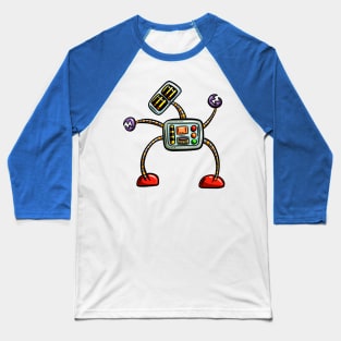 Cute Cartoon Robot Design Sci-fi Character Bendy Baseball T-Shirt